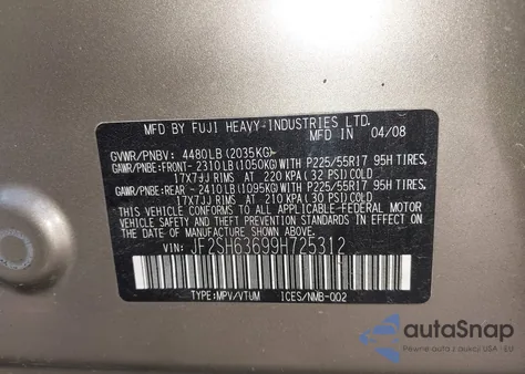 2009 Subaru Forester 2.5X из США, поврежденный, VIN JF2SH63699H725312